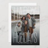 Modern Happy Holidays Photo シーズンカード (正面/裏面)