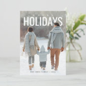 Modern Happy Holidays Photo シーズンカード (スタンド正面)