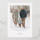 Modern Happy Holidays Photo 箔シーズンカード (裏面)