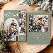 Modern Happy Holidays Photo Simple Calligraphy シーズンカード