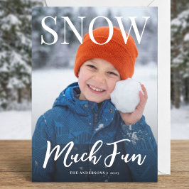 Modern Happy Holidays winter Photo Holiday  シーズンカード