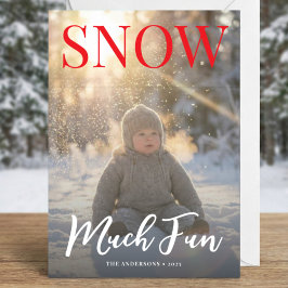 Modern Happy Holidays winter Photo Holiday  シーズンカード