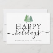 Modern Happy Holidays Woodland Business Logo シーズンカード (正面)