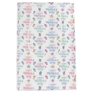 Modern Happy Mother's Day Typography  ミディアムペーパーバッグ