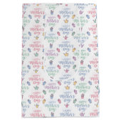 Modern Happy Mother's Day Typography  ミディアムペーパーバッグ (裏面)