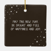 Modern Happy New Year 2026 5 Photo Collage セラミックオーナメント (裏面)