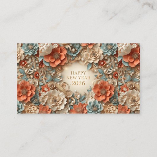 modern happy new year 2026 business card 名刺 (裏面)