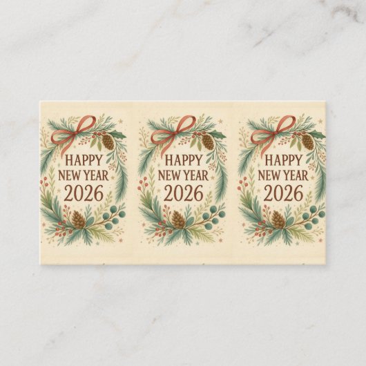 modern happy new year 2026 business card 名刺 (正面)