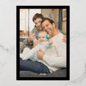 Modern Happy New Year 2026 Gold Photo 箔シーズンカード (裏面)