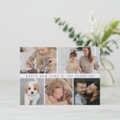 Modern Happy New Year Family Photo Grid Simple シーズンカード (スタンド正面)