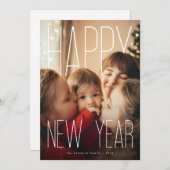 Modern Happy New Year Photo シーズンカード (正面/裏面)