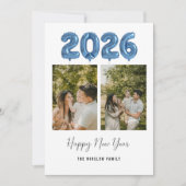 Modern Happy New Year Photo Collage 2026 | Elegant シーズンカード (正面)