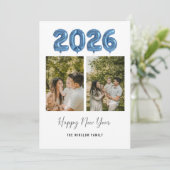 Modern Happy New Year Photo Collage 2026 | Elegant シーズンカード (スタンド正面)