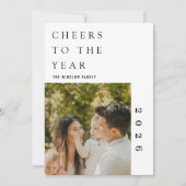 Modern Happy New Year Photo Collage Card | Elegant シーズンカード (正面)