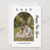 Modern Happy New Year Photo Collage Card | Elegant シーズンカード (正面)