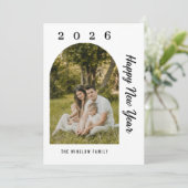 Modern Happy New Year Photo Collage Card | Elegant シーズンカード (スタンド正面)