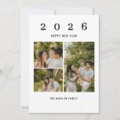 Modern Happy New Year Photo Collage Card | Elegant シーズンカード (正面)
