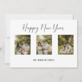 Modern Happy New Year Photo Collage Card | Elegant シーズンカード (正面)