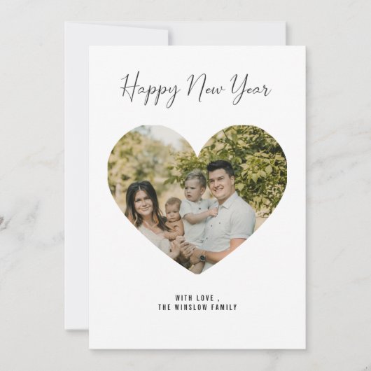 Modern Happy New Year Photo Collage Card | Elegant シーズンカード (正面)