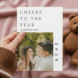 Modern Happy New Year Photo Collage Card | Elegant シーズンカード