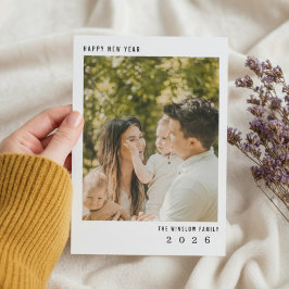 Modern Happy New Year Photo Collage Card | Elegant シーズンカード