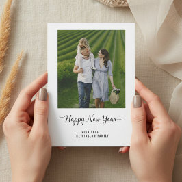 Modern Happy New Year Photo Collage Card | Elegant シーズンカード