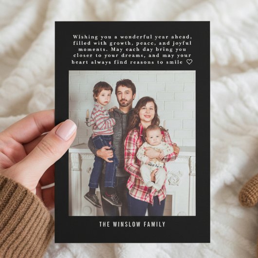 Modern Happy New Year Photo Collage Card | Elegant シーズンカード