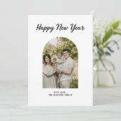 Modern Happy New Year Photo Collage Card | Elegant シーズンカード (スタンド正面)