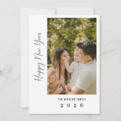 Modern Happy New Year Photo Collage Card | Elegant シーズンカード (正面)
