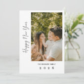 Modern Happy New Year Photo Collage Card | Elegant シーズンカード (スタンド正面)