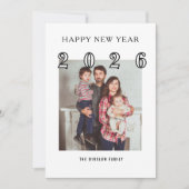Modern Happy New Year Photo Collage Card | Elegant シーズンカード (正面)