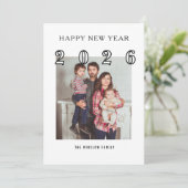 Modern Happy New Year Photo Collage Card | Elegant シーズンカード (スタンド正面)
