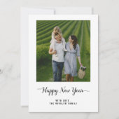 Modern Happy New Year Photo Collage Card | Elegant シーズンカード (正面)