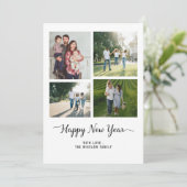 Modern Happy New Year Photo Collage Card | Elegant シーズンカード (スタンド正面)