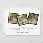 Modern Happy New Year Photo Collage Card | Elegant シーズンカード (正面)