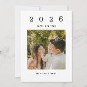 Modern Happy New Year Photo Collage Card | Elegant シーズンカード (正面)