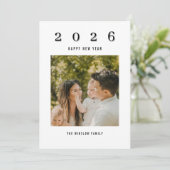 Modern Happy New Year Photo Collage Card | Elegant シーズンカード (スタンド正面)