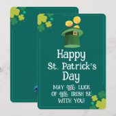 Modern Happy St. Patrick's Day Blessing 招待状 (正面/裏面)