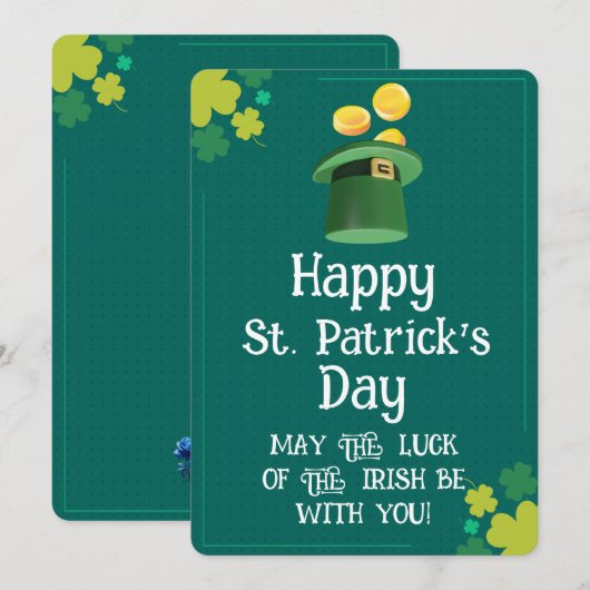 Modern Happy St. Patrick's Day Blessing 招待状 (正面/裏面)