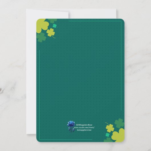 Modern Happy St. Patrick's Day Blessing 招待状 (裏面)