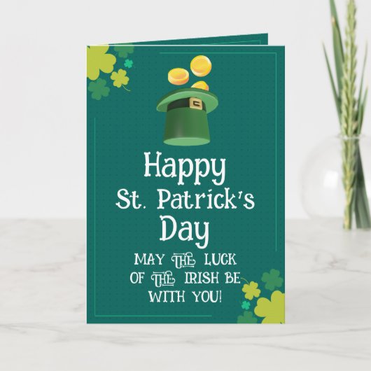 Modern Happy St. Patrick's Day - Irish Blessing カード (正面)