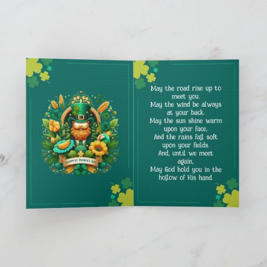 Modern Happy St. Patrick's Day - Irish Blessing カード (内部)