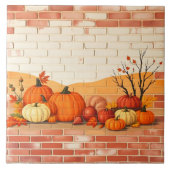 Modern Happy Thanksgiving Beautiful Fall タイル (正面)