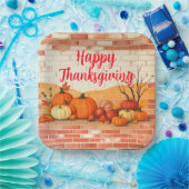 Modern Happy Thanksgiving Beautiful Fall ペーパープレート (パーティー)