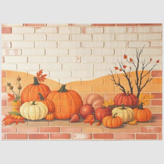 Modern Happy Thanksgiving Beautiful Fall 薄葉紙 (正面)