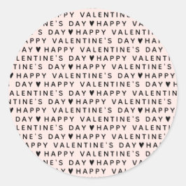 Modern Happy Valentines Day ラウンドシール