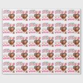 Modern Happy Valentines Day one heart Photo Name ラッピングペーパー (フラット)