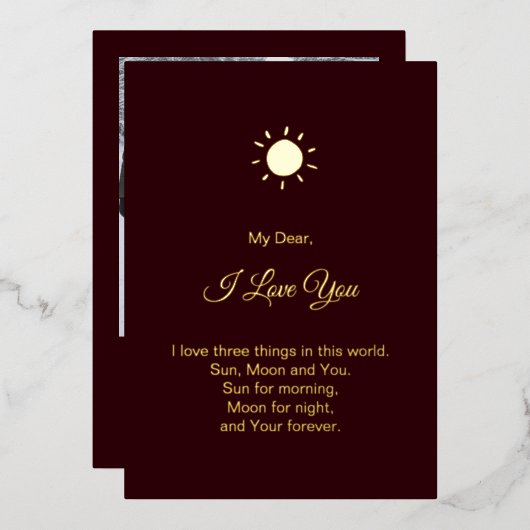 Modern Happy Valentine's Day Photo 箔シーズンカード (正面/裏面)