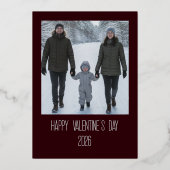 Modern Happy Valentine's Day Photo 箔シーズンカード (裏面)