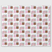 Modern Happy Valentines Day with One square Photo ラッピングペーパー (フラット)